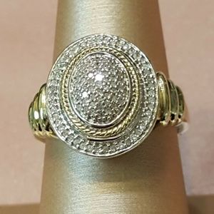 Kay Jewelers Sterling Silver Diamond Ring Sz 7.75